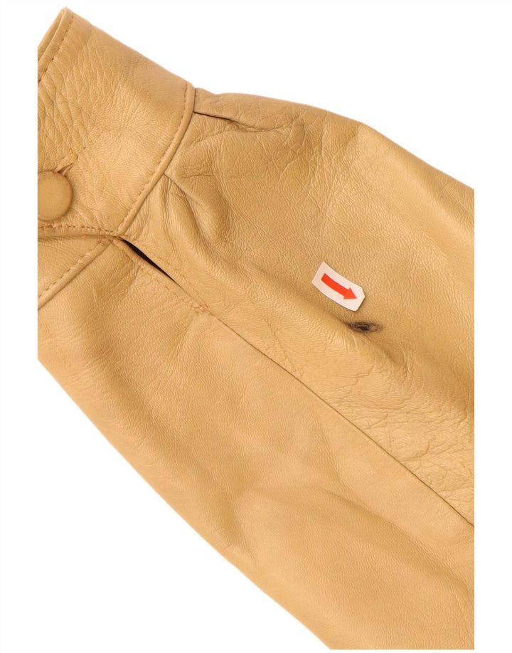 KUZU Mens Leather Jacket UK 38 Medium Beige Leather