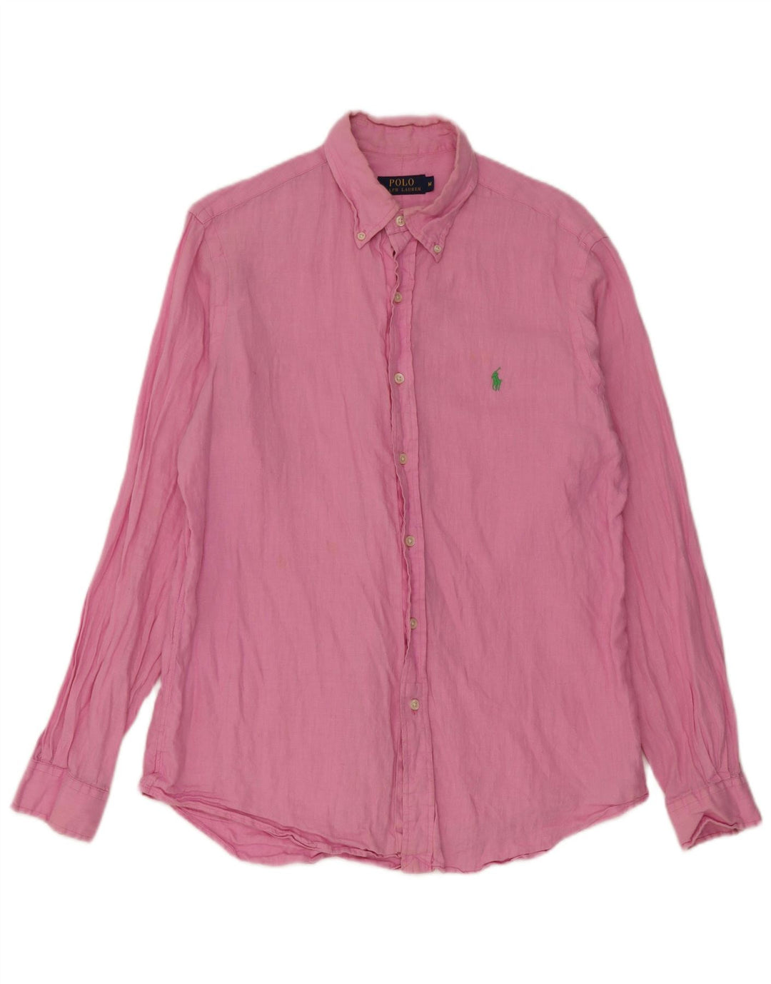 Polo Ralph Lauren Mens Shirt Medium Pink Linen