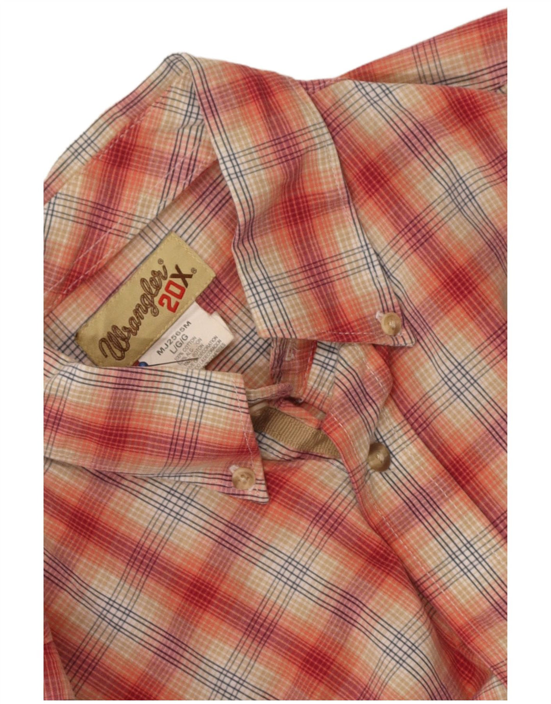 Wrangler Mens Shirt Large Red Check Cotton