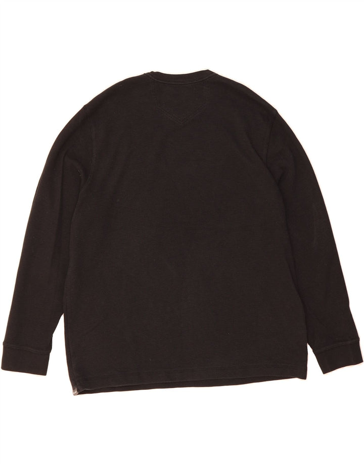 EDDIE BAUER Mens Graphic Top Long Sleeve XL Black Cotton Vintage Eddie Bauer and Second-Hand Eddie Bauer from Messina Hembry 
