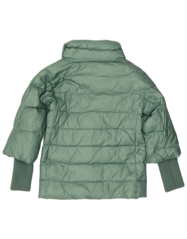 US Polo Assn. Jaqueta acolchoada feminina UK 12 poliéster verde médio
