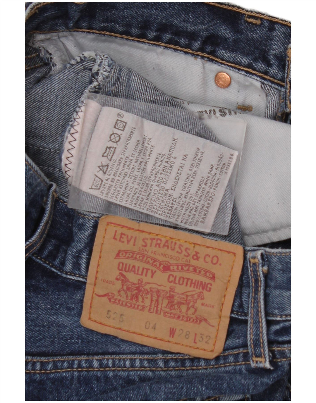 LEVI'S Mens 525 Slim Jeans W28 L27  Blue Cotton