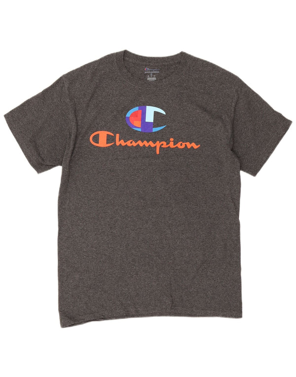 Champion Mens Graphic T-Shirt Top Medium Grey