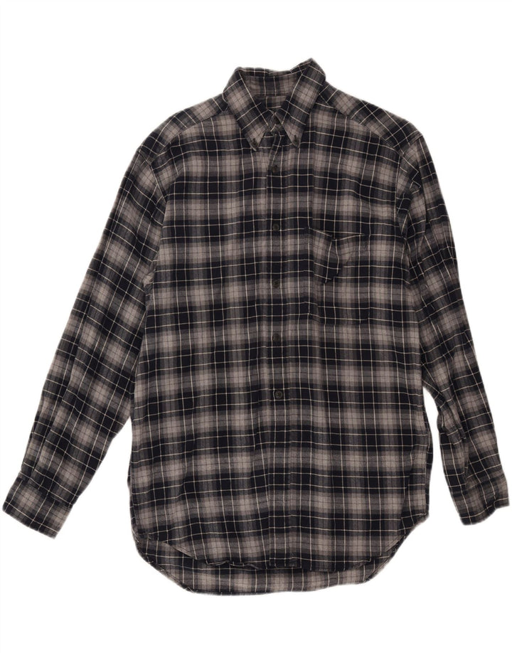 EDDIE BAUER Mens Flannel Shirt Small Grey Check Cotton Vintage Eddie Bauer and Second-Hand Eddie Bauer from Messina Hembry 