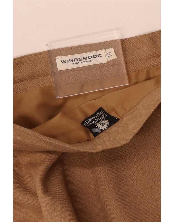 Windsmoor Womens Midi Skirt UK 14 Medium W28 Beige Wool