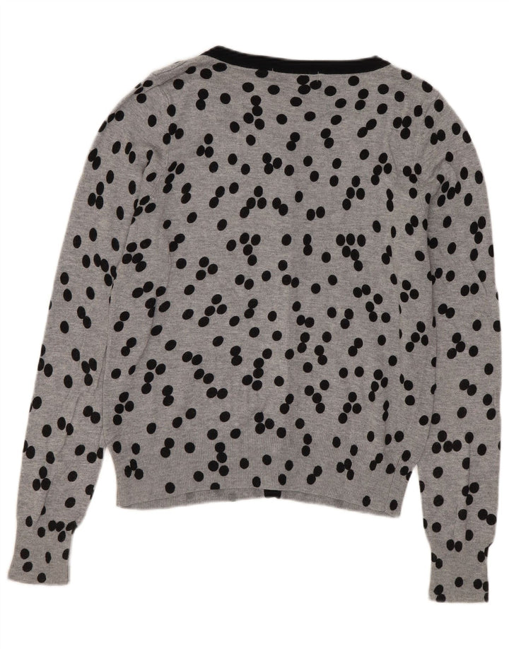 Marks & Spencer Womens Cardigan Sweater UK 10 Small Grey Polka Dot