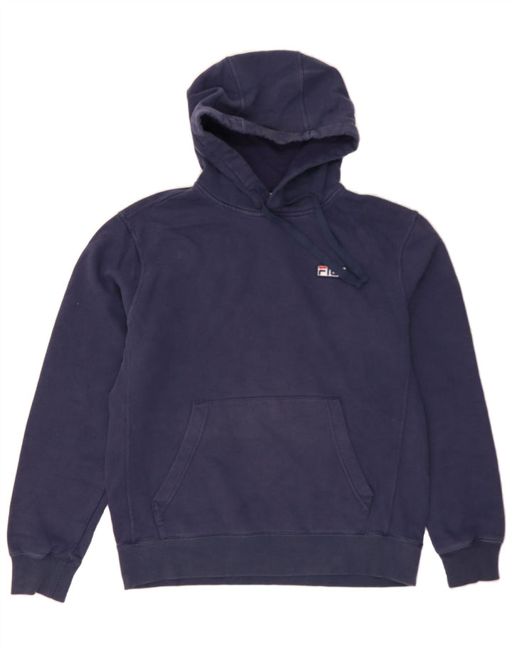 FILA Mens Hoodie Jumper Medium Navy Blue Cotton Vintage Fila and Second-Hand Fila from Messina Hembry 