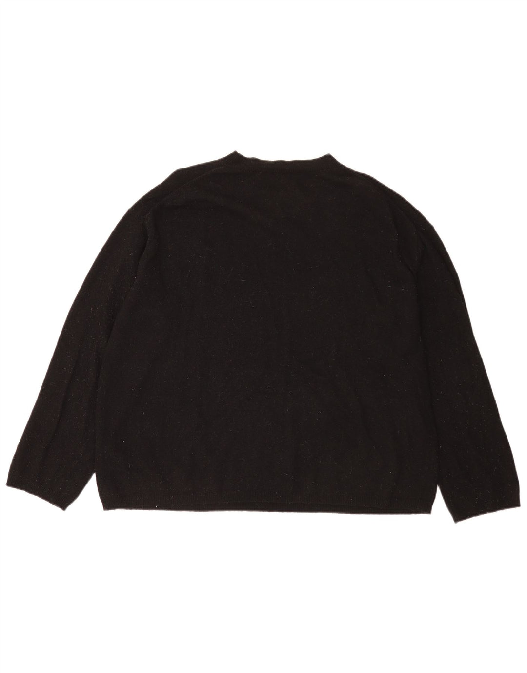 Zara Damen-Pullover, übergroß, Rundhalsausschnitt, Gr. 14, mittelschwarze Wolle