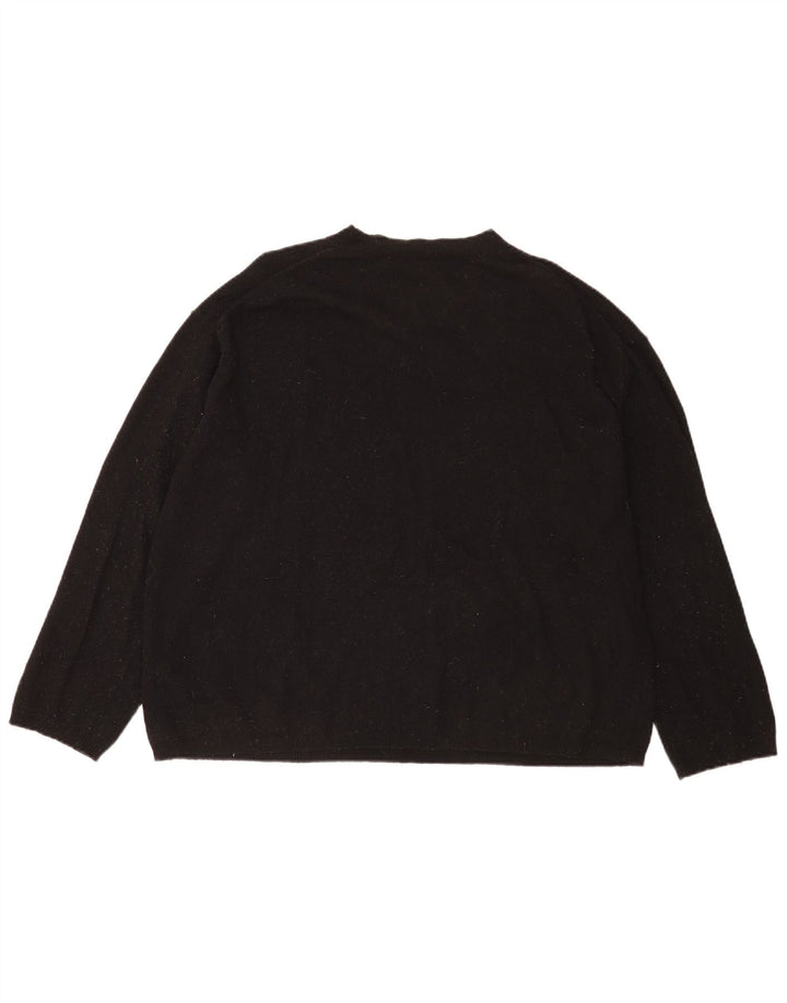 Zara Damen-Pullover, übergroß, Rundhalsausschnitt, Gr. 14, mittelschwarze Wolle