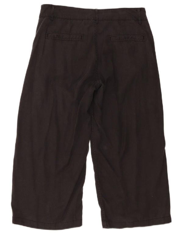 Fat Face Dame Lige Capri Bukser UK 8 Small W28 L20 Sort Lyocell