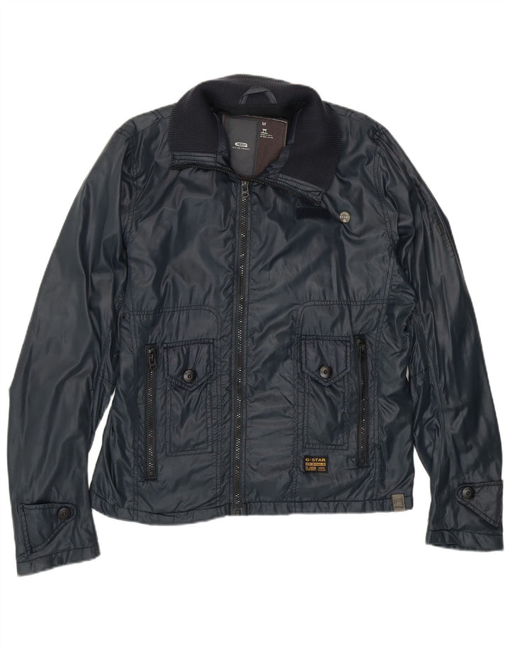 G-STAR Womens Bomber Jacket UK 14 Medium Navy Blue Polyamide