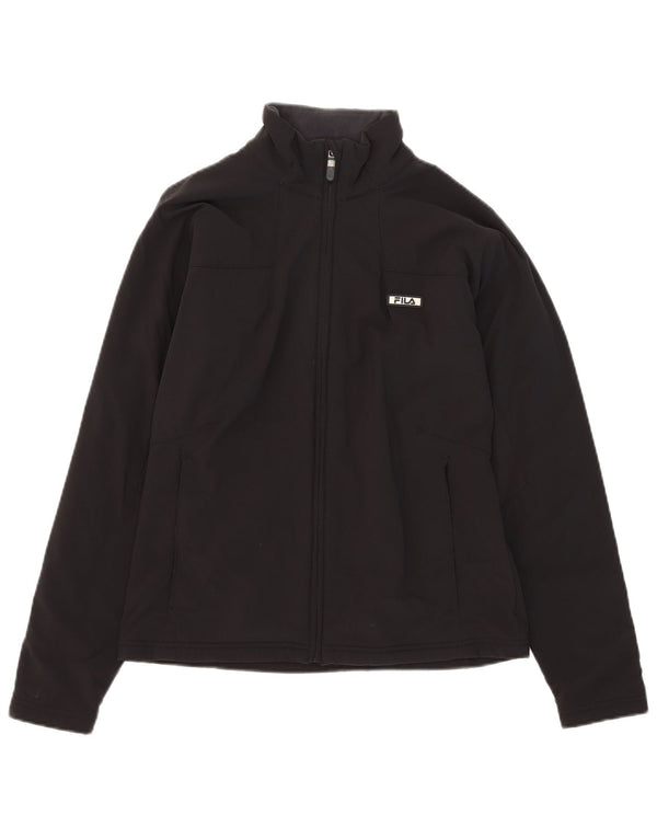 Fila træningsdragt topjakke til kvinder UK 14 Stor sort nylon