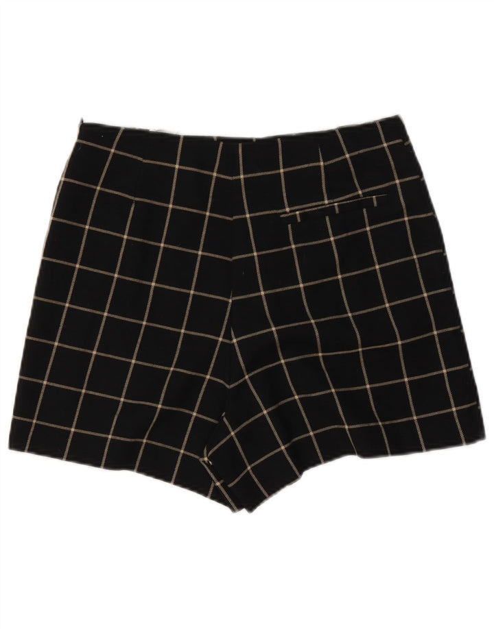 Zara Casual Shorts til kvinder Small W26 sort ternet polyester
