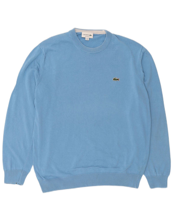 Lacoste Mens Regular Fit Crew Neck Jumper Pull Taille 6 XL Bleu Coton