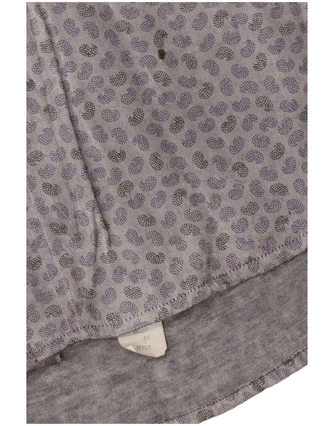 Vintage Mens Shirt Medium Grey Paisley Acetate