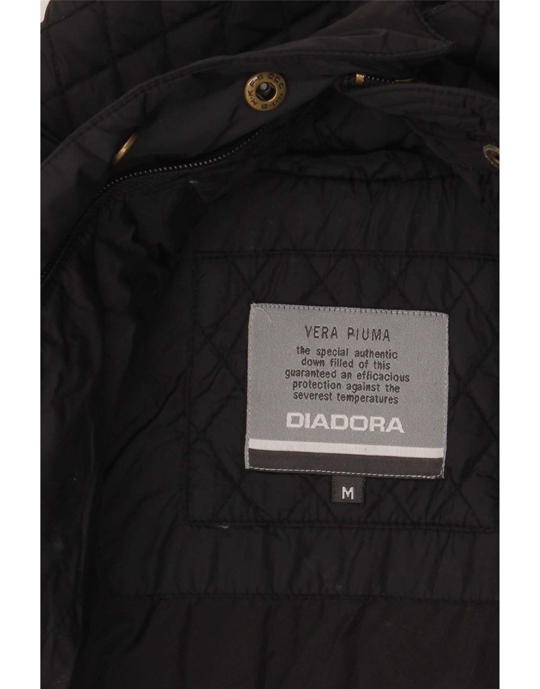 Diadora Womens Quilted Jacket UK 14 Medium Black