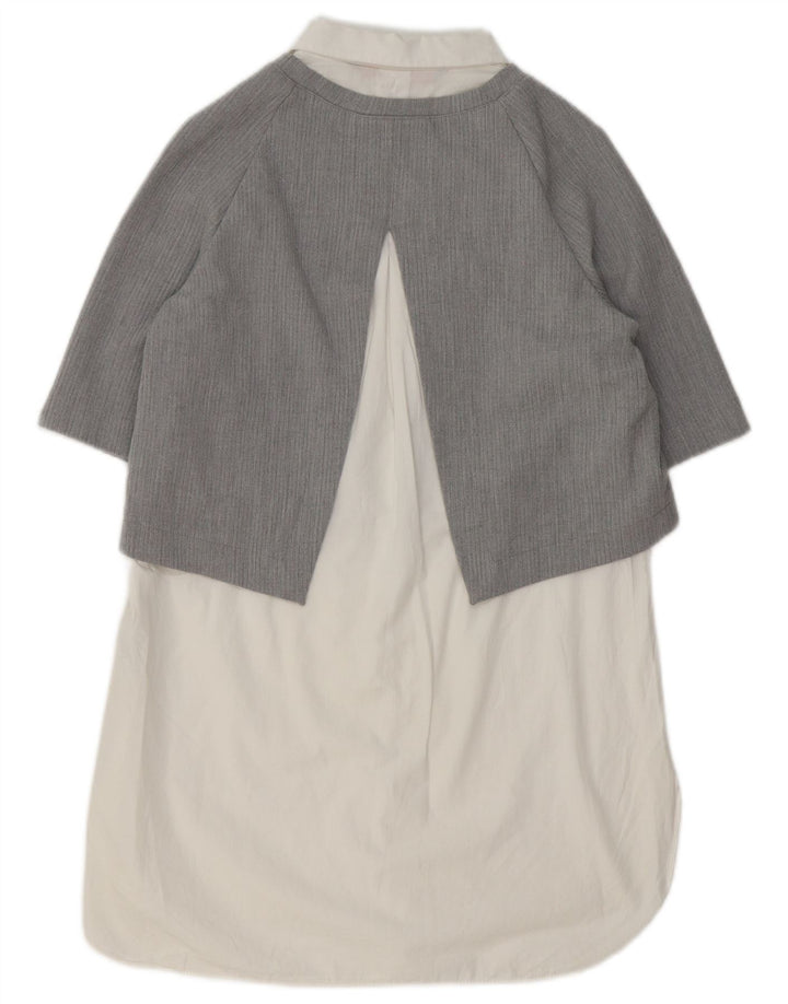 Zara Womens Shift Dress UK 14 Medium Grey Colourblock Cotton