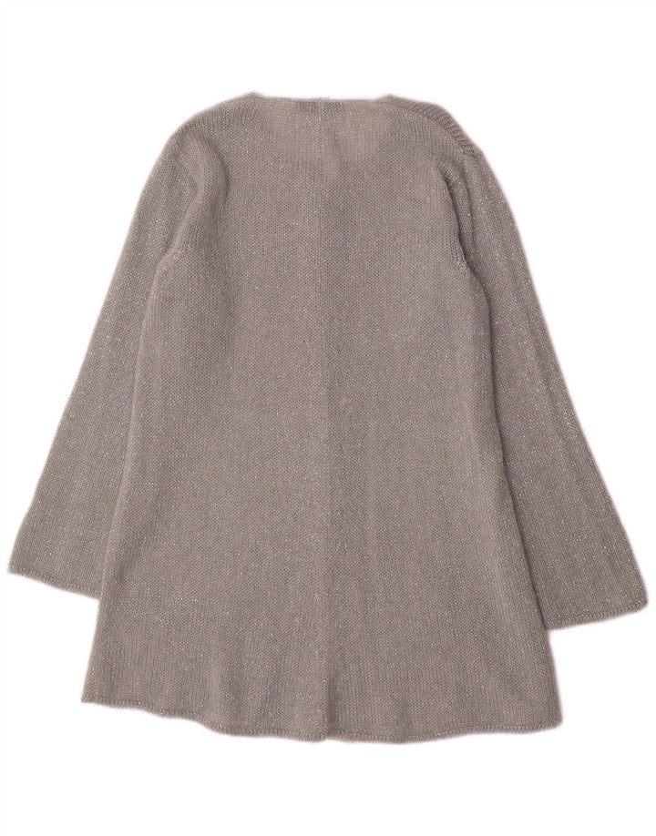 Oris Womens Longline Cardigan Sweater IT 44 Medium Silver Mohair