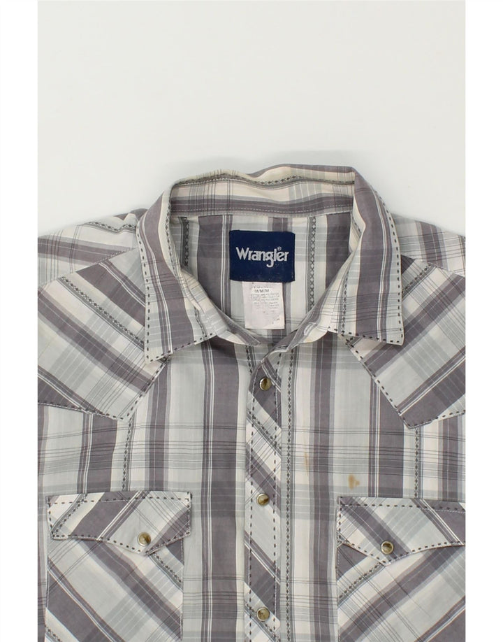 WRANGLER Mens Shirt Medium Grey Check Cotton Vintage Wrangler and Second-Hand Wrangler from Messina Hembry 