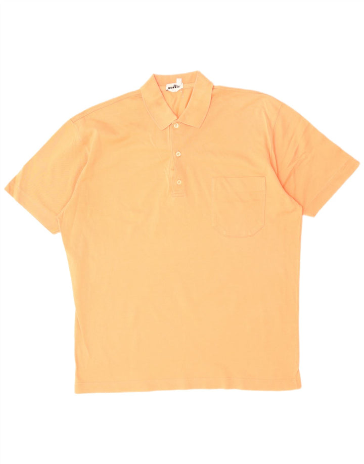 VINTAGE Herren Poloshirt Mittelorange Baumwolle