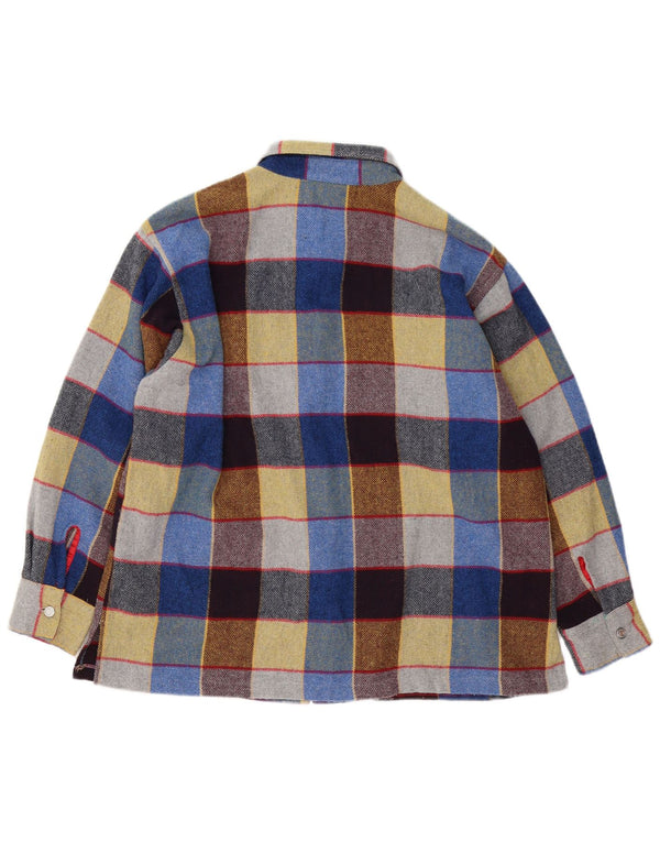 Camicia overshirt da donna Benetton vestibilità ampia IT 46 Large Check multicolore