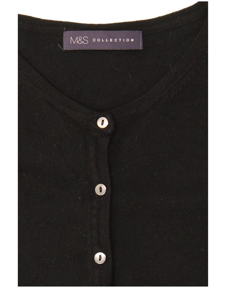 Marks & Spencer Womens Cardigan Sweater UK 10 Small Black