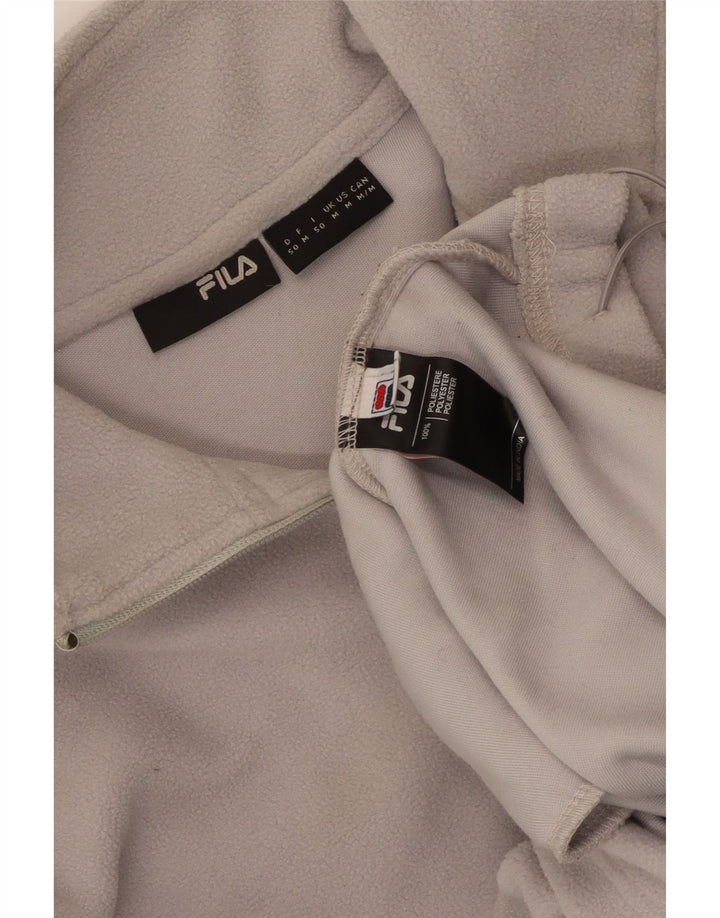 Maglione in pile da uomo Fila con zip e collo in poliestere grigio medio