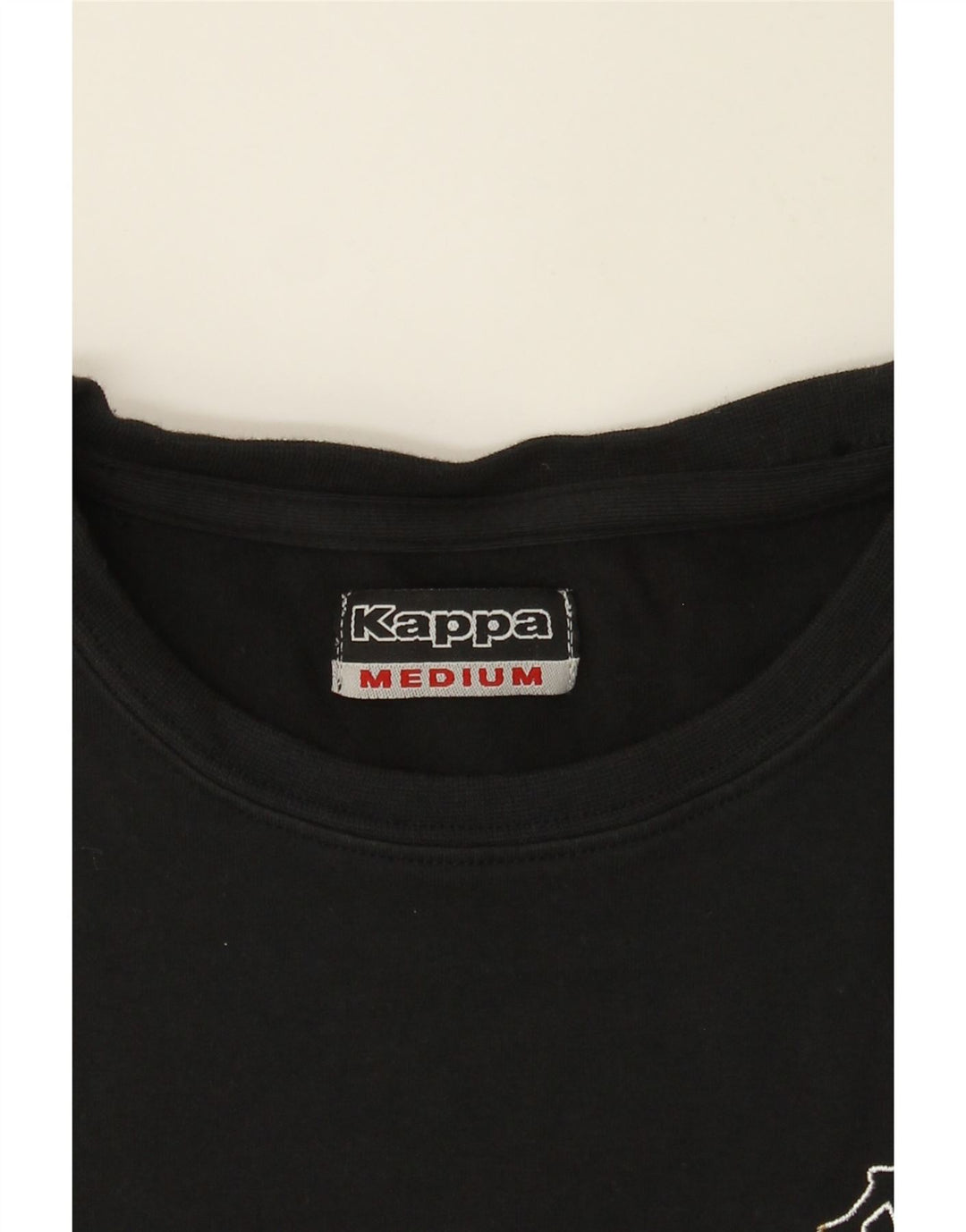 KAPPA Womens Top Long Sleeve UK 12 Medium Black Cotton Vintage Kappa and Second-Hand Kappa from Messina Hembry 