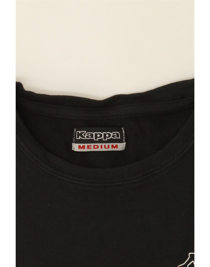 KAPPA Womens Top Long Sleeve UK 12 Medium Black Cotton Vintage Kappa and Second-Hand Kappa from Messina Hembry 