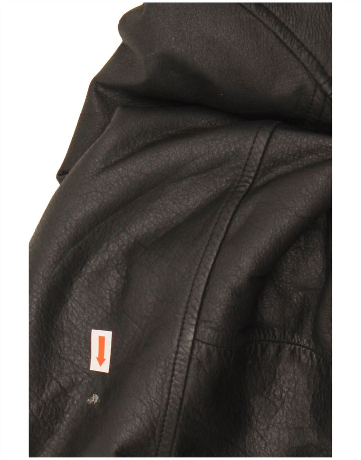 Canda Mens Leather Jacket UK 42 XL Black Leather