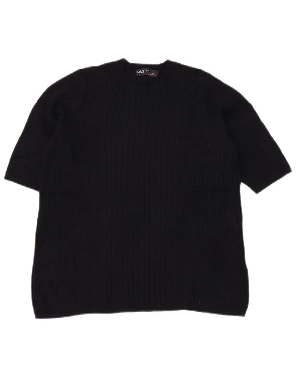 Maglione maglione girocollo da donna Marks & Spencer UK 14 grande blu navy