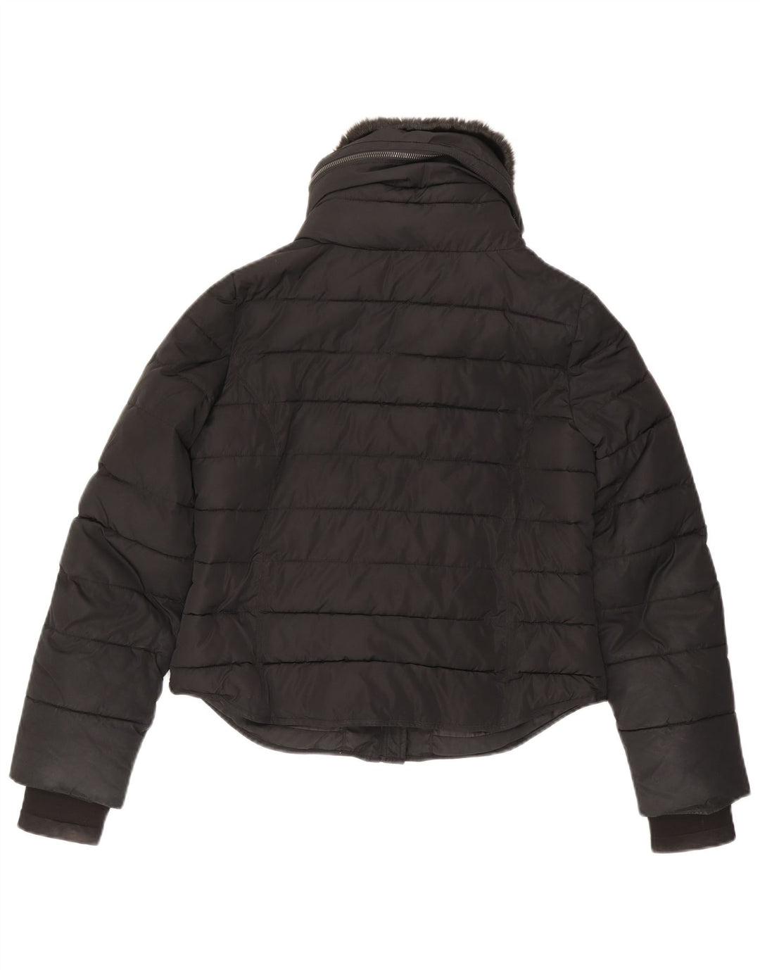French Connection Womens Hooded Padded Jacket UK 10 Small Black Polyester
