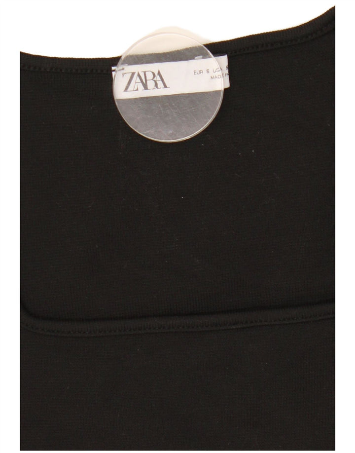 Top corto da donna Zara a maniche lunghe UK 8 piccolo nero