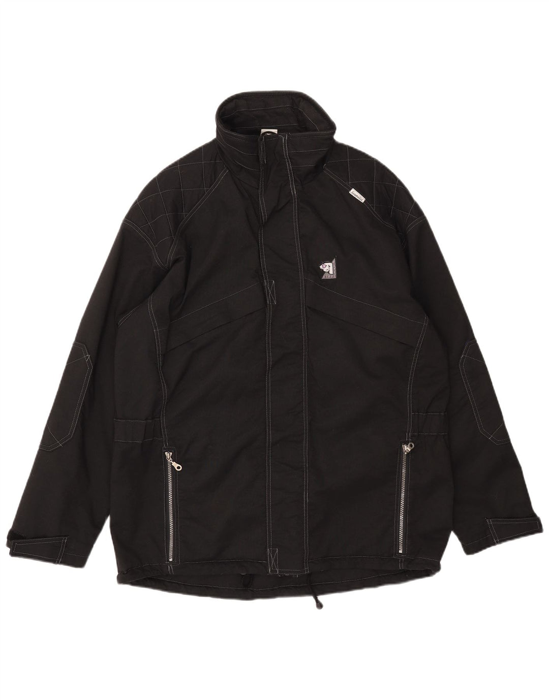 Riff & Riffa Mens Graphic Windbreaker Jacket UK 40 Large Black Polyamide