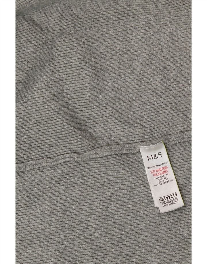 MARKS & SPENCER Womens Open Cardigan Sweater UK 14 Large Grey Viscose Vintage Marks & Spencer and Second-Hand Marks & Spencer from Messina Hembry 