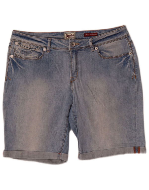 Superdry γυναικείο βερμούδα Skinny τζιν σορτς W30 μεσαίο μπλε βαμβακερό