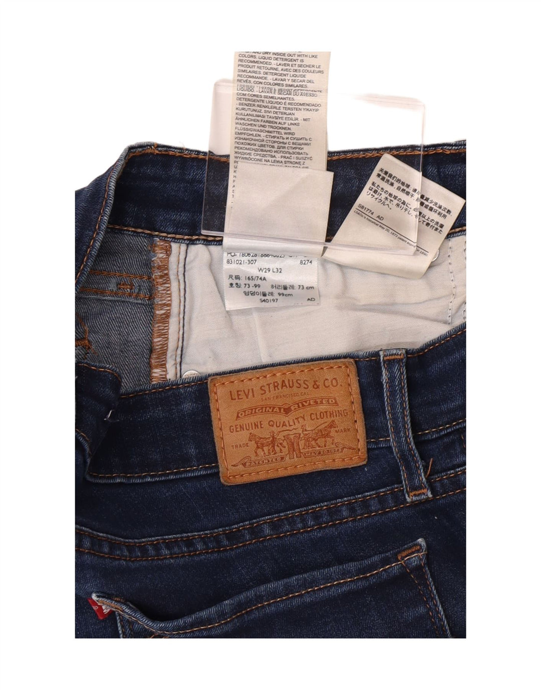 LEVI'S Womens 712 Slim Jeans W29 L32 Navy Blue Cotton Vintage Levi's and Second-Hand Levi's from Messina Hembry 
