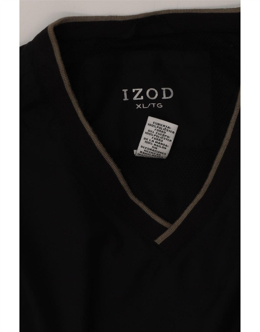 Izod Mens Pullover Tracksuit Top Jacket XL Navy Blue Polyester