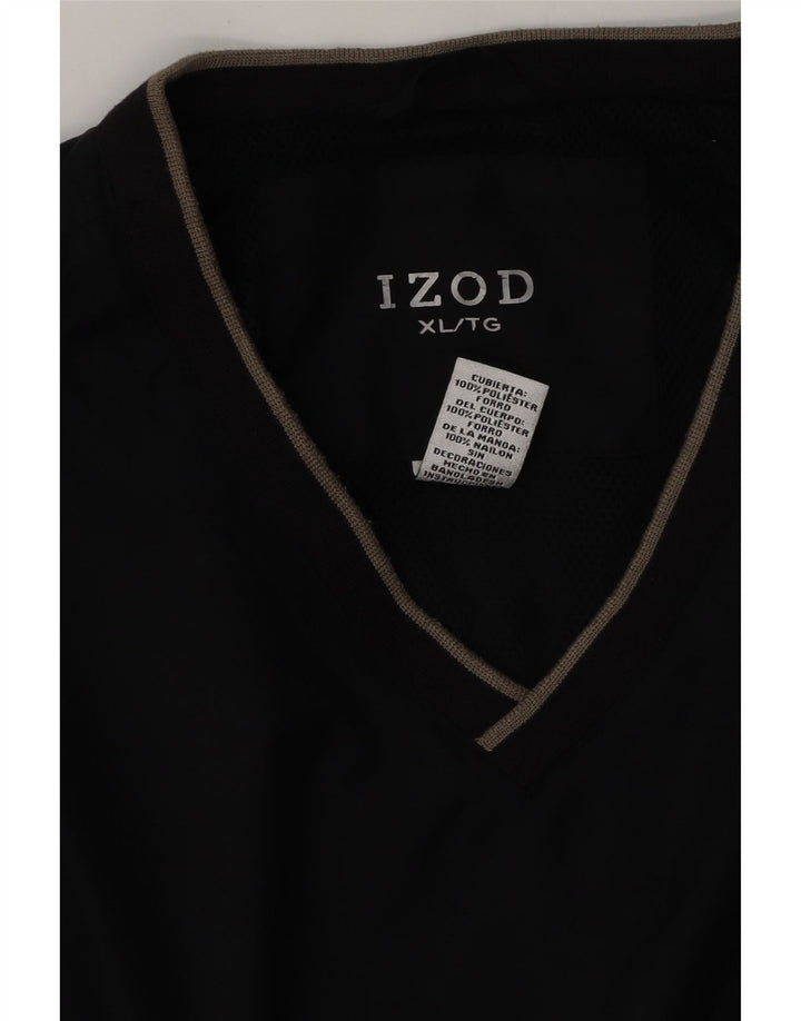 Izod Mens Pullover Tracksuit Top Jacket XL Navy Blue Polyester