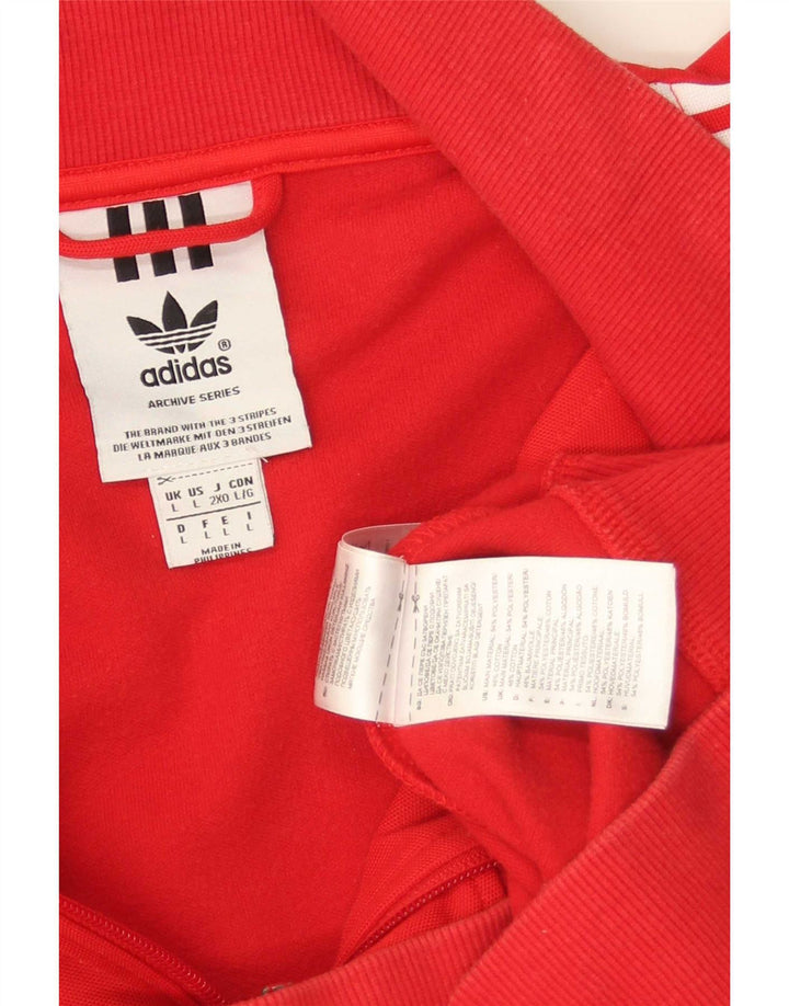 Adidas Træningsdragt til mænd, topjakke, stor rød polyester