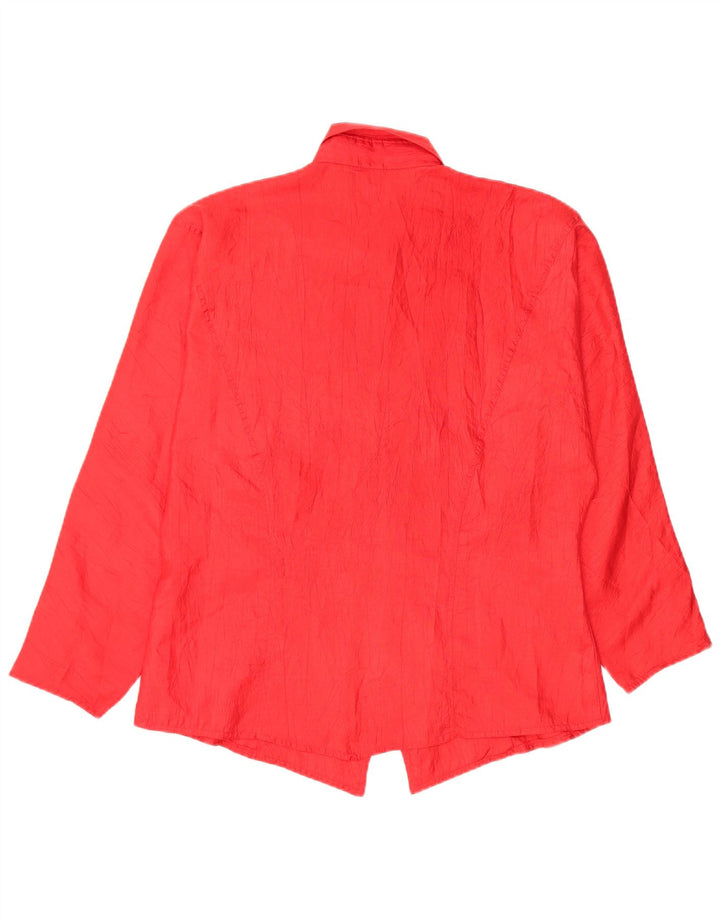 VINTAGE Womens Shirt Blouse EU 38 Medium Red Polyester