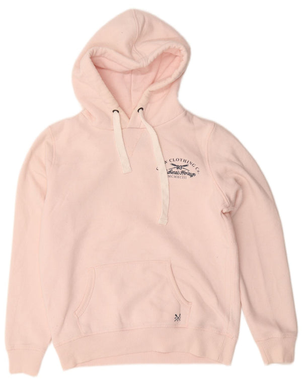 Crew Clothing Womens Oversized Hoodie Jumper UK 10 Small Pink Polyester
