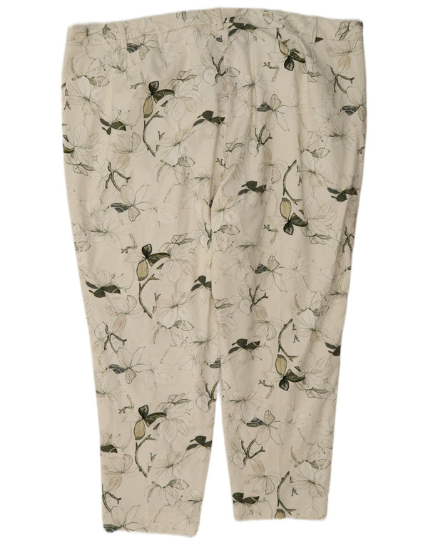 Marks & Spencer Damen Crop Suit Hose UK 24 4XL W44 L26 Beige Floral