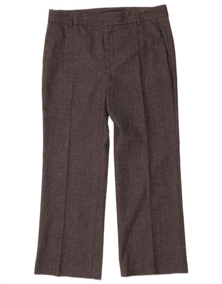 Zara Womens Straight Suit Trousers EU 40 Medium W30 L27 Grey Herringbone