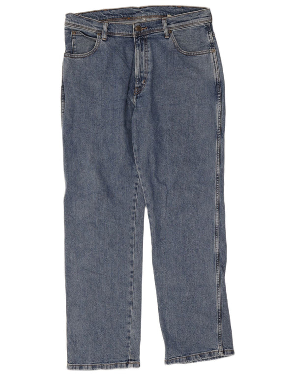Męskie jeansy Wrangler o prostym kroju W34 L30, niebieskie, bawełniane