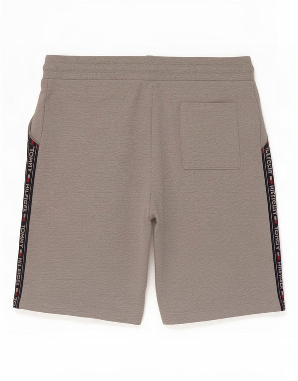 Tommy Hilfiger Mens Graphic Sport Shorts Large Grey Colourblock Cotton