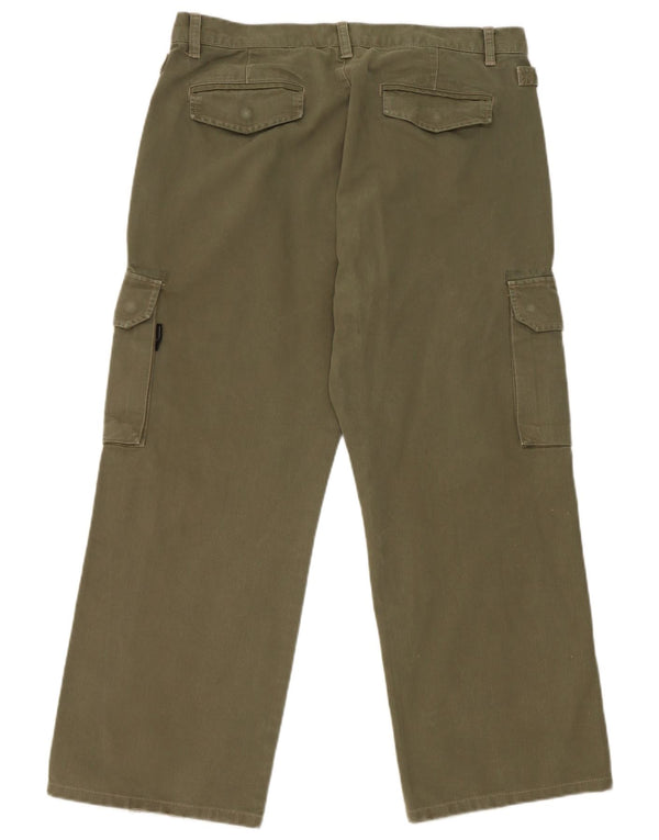 Sergio Tacchini Herre Wide Leg Cargo Bukser W34 L27 Grøn