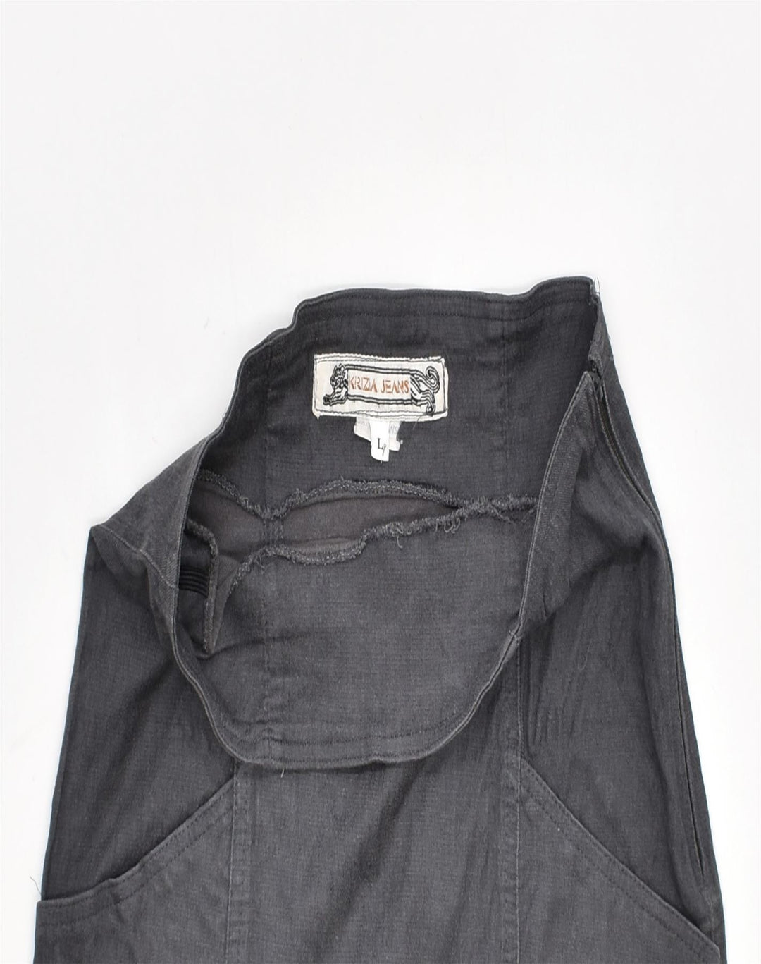 KRIZIA JEANS Womens Denim Pencil Skirt UK 14 Large W30 Grey Viscose | Vintage | Thrift | Second-Hand | Used Clothing | Messina Hembry 