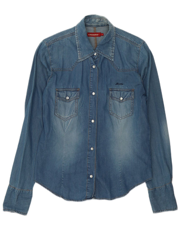 Carrera Womens Denim Shirt UK 16 Large Blue Cotton