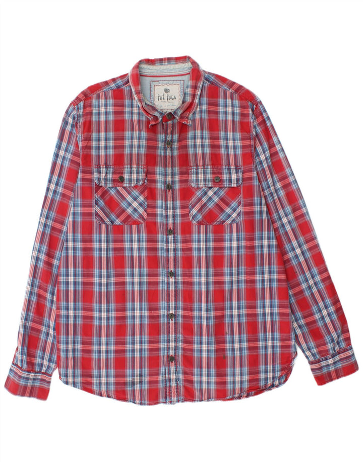 FAT FACE Mens Shirt XL Red Check Cotton